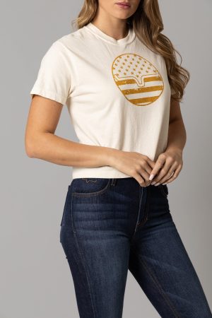 Ladies American Bullseye Crop