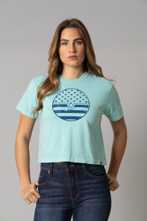 Ladies American Bullseye Crop