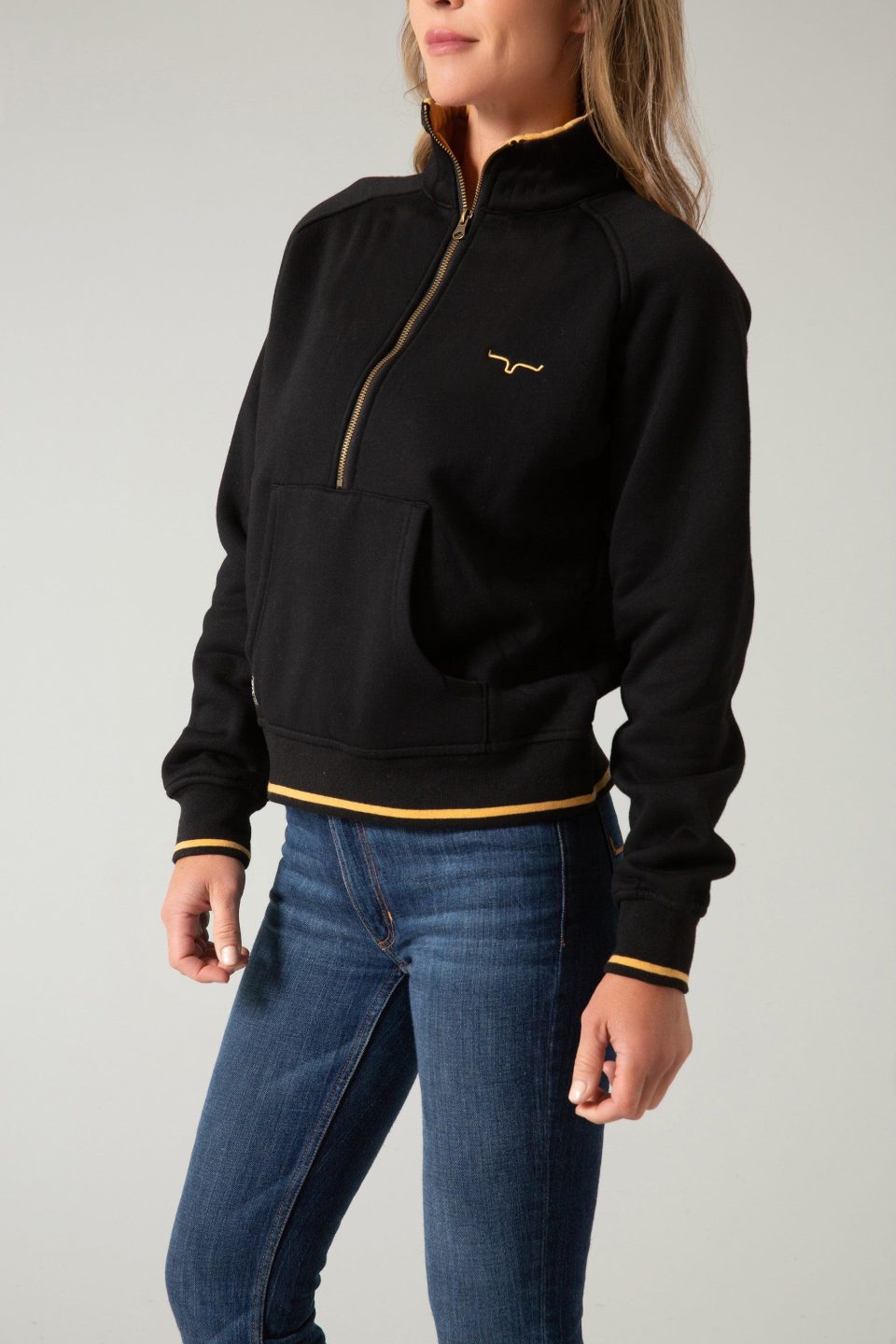 Malta Cropped Quarter Zip Sweatshirt