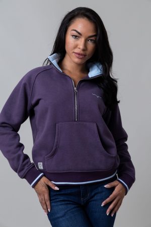 Malta Cropped Quarter Zip Sweatshirt