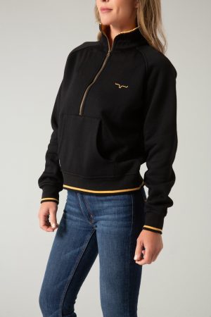 Malta Cropped Quarter Zip Sweatshirt